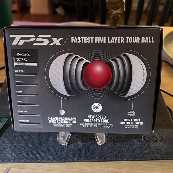 TaylorMade TP5x Tour Golf Balls - White and Red - Picture 2 of 5